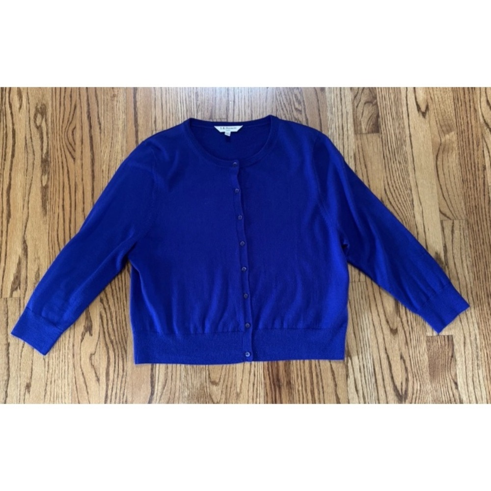 LK Bennett Size L Merino Wool Bonnie Cardigan with 3/4 Sleeves